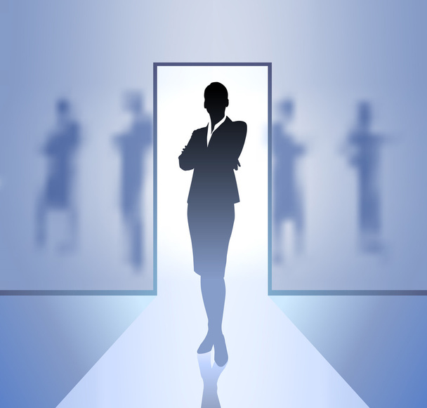 Young business woman silhouettes - Vector, Imagen