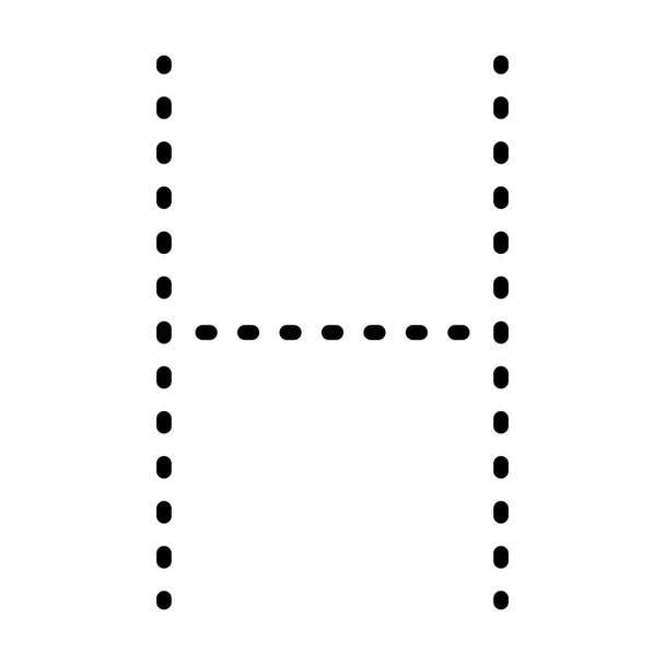Traçage Alphabet lettre H préécriture pointillé élément de ligne pour la maternelle, préscolaire et Montessori feuille de calcul des enfants de l'école pour l'activité de pratique de l'écriture - Vecteur, image