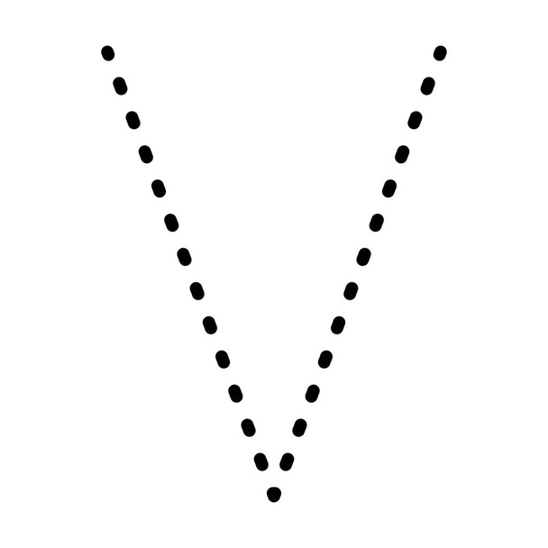 幼稚園、保育園、モンテッソーリの学校の子供たちのための手書きの練習活動のためのアルファベット文字Vプリライト点線要素のトレース - ベクター画像