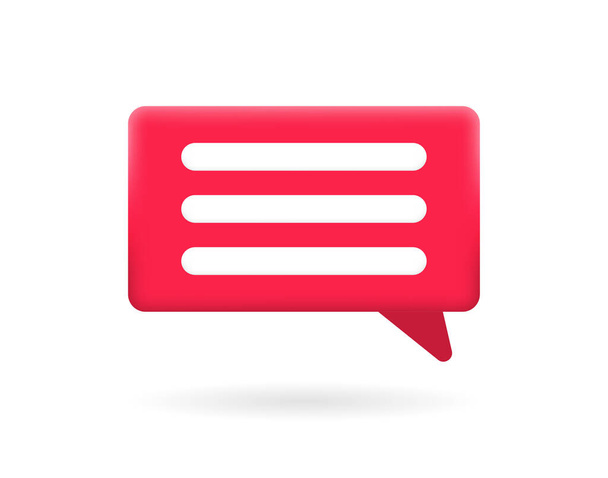 Burbujas de habla 3d. Caja de chat, caja de mensajes. Concepto de mensajes de redes sociales. - Vector, Imagen