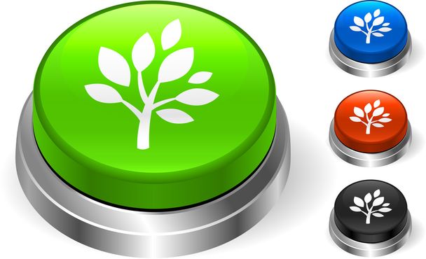 Tree Icon on Internet Button - Vector, afbeelding