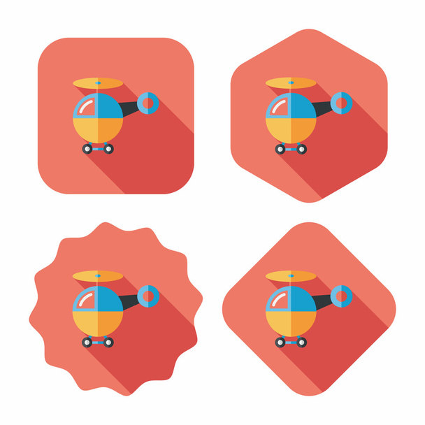 helicopter flat icon with long shadow,eps10 - Vector, Image