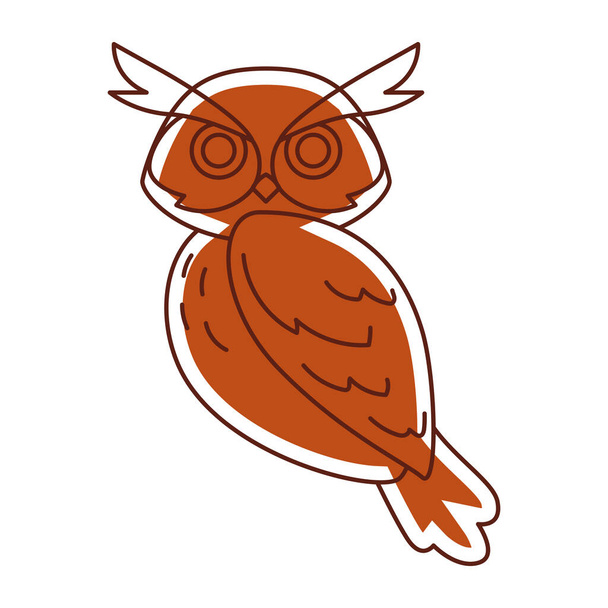Isolated colored autumn owl sticker icon Vector illustration - Vektor, obrázek