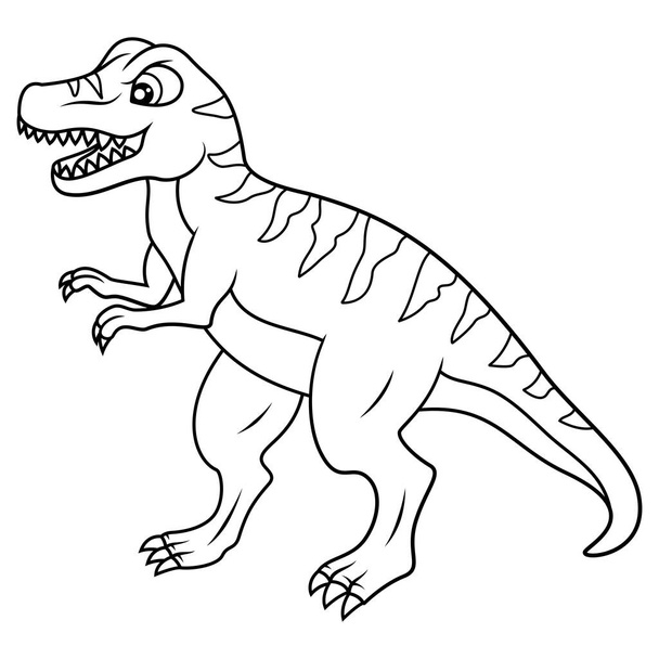 hand getekend van tyrannosaurus lijn kunst - Vector, afbeelding