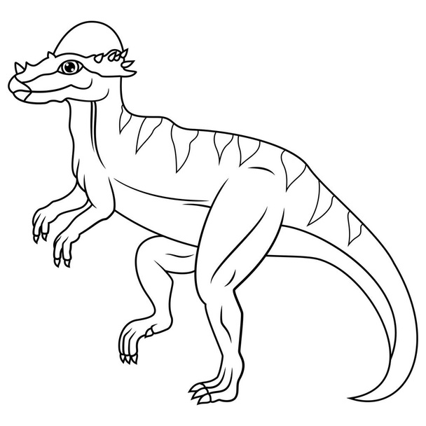 dessin à la main de Pachycephalosaurus line art  - Vecteur, image