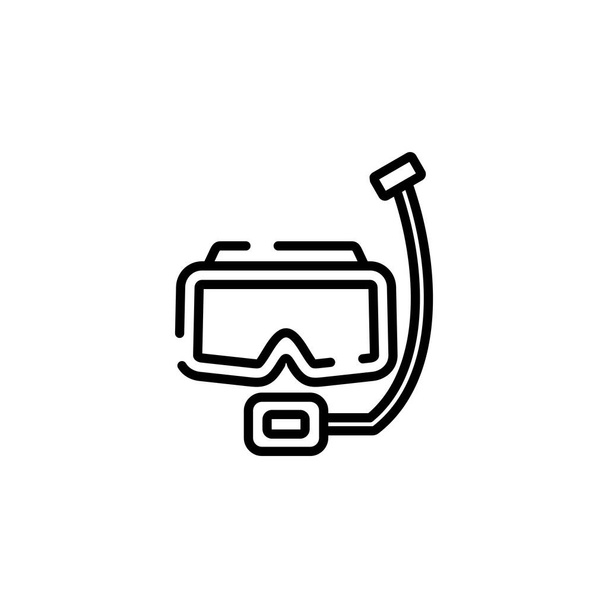 Diving Mask, Snorkel, Swimwear, Snorkelling Dotted Line Icon Vector Illustration Logo Template. Suitable For Many Purposes. - Διάνυσμα, εικόνα