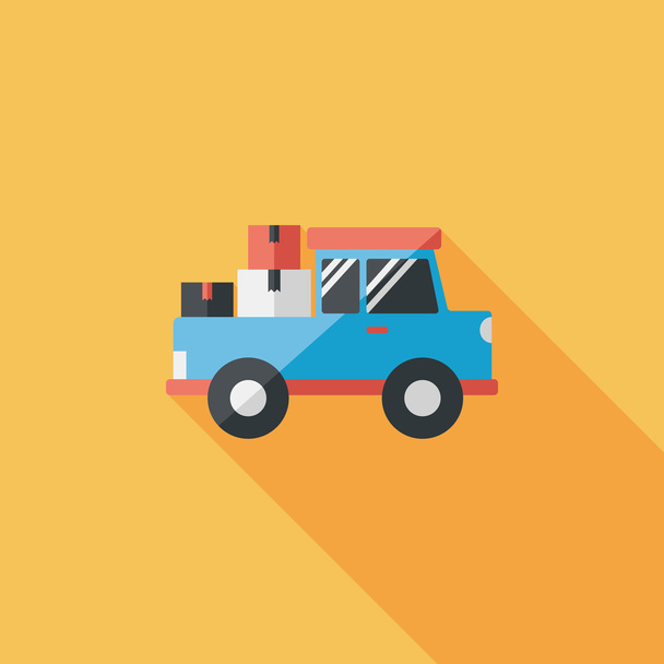 Transportation truck flat icon with long shadow,eps10 - Вектор,изображение