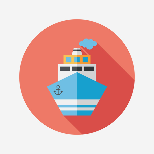 Transportation ship flat icon with long shadow,eps10 - Vektor, obrázek