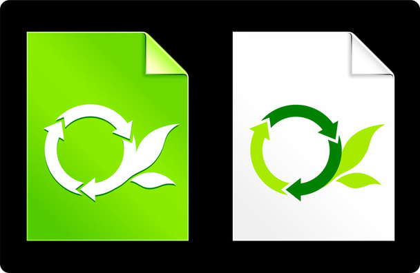 Round Recycle Symbol on Paper Set - Vector, Image
