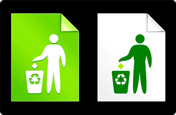 Reciclar basura en conjunto de papel
 - Vector, Imagen