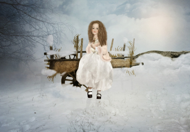 Little girl with kitten - Zdjęcie, obraz