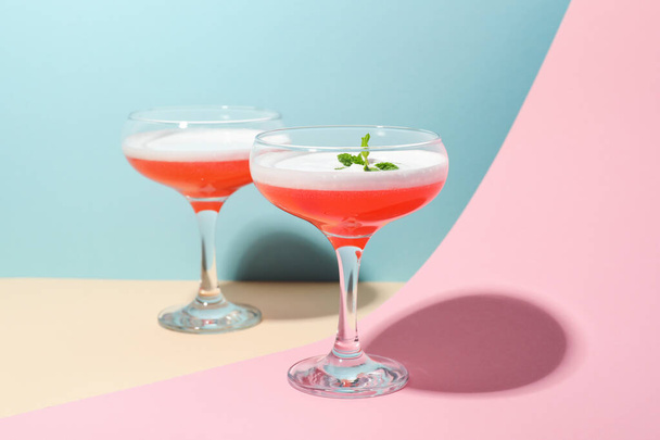 Concept of delicious alcohol drink, Cosmopolitan cocktail - Photo, Image