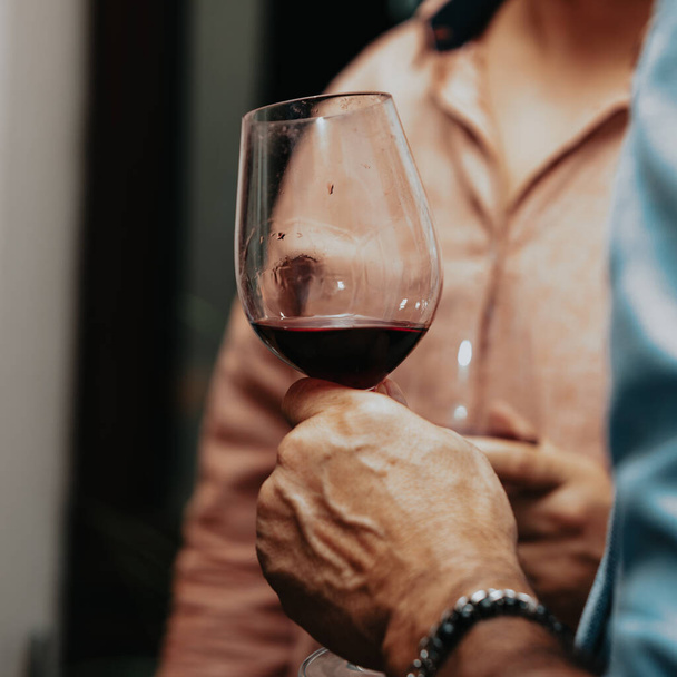 Tasting red wine glass - Fotografie, Obrázek