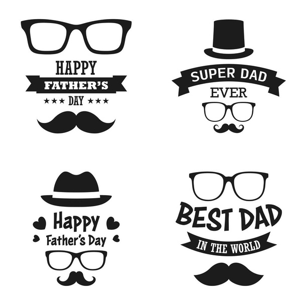 Happy Father's Day design on white background - Вектор, зображення