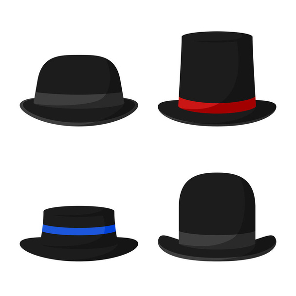 Set de Sombrero aislado sobre fondo blanco - Vector, Imagen