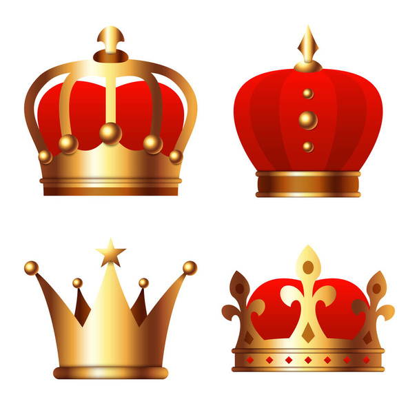 Set of Crown isolated on white background - Vektor, obrázek