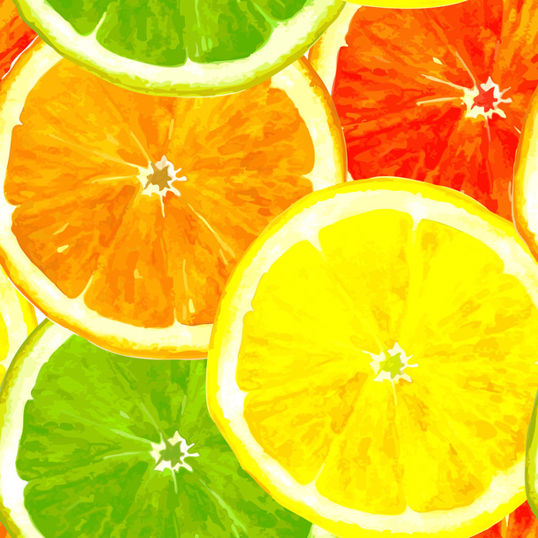 vector seamless pattern with citrus fruits - Вектор,изображение