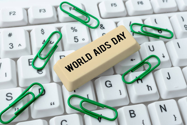 Konzeptionelle Ausstellung Welt-Aids-Tag am 1. Dezember zur Sensibilisierung für AIDS, Wort für den 1. Dezember zur Sensibilisierung für AIDS - Foto, Bild