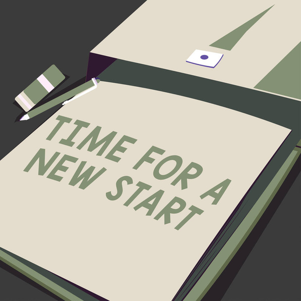Texte manuscrit Time For A New Start, Business showcase Faites confiance à la magie des débuts Une nouvelle renaissance - Photo, image