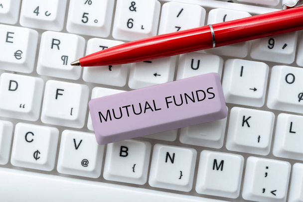 Text caption presenting Mutual Funds, Business approach Investiční program financovaný akcionáři Jednotlivé akcie - Fotografie, Obrázek