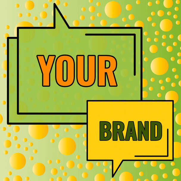 あなたのブランド、ビジネスコンセプトを示すテキストサイン商標として何かに影響を受けるあらゆる種類の名前 - 写真・画像