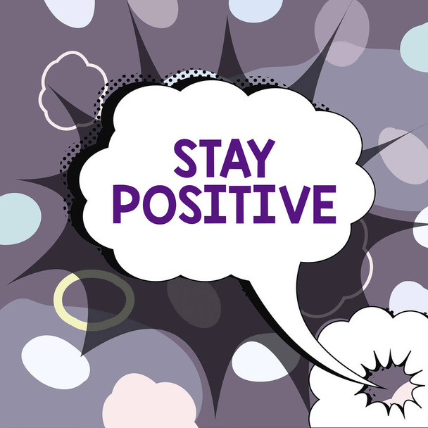 Szöveg megjelenítése Maradj pozitív, Word Írta: Elkötelezettség a felemelő gondolatok Légy optimista és valós - Fotó, kép