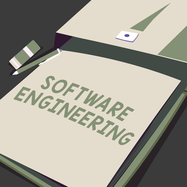 Segno di scrittura a mano Software Engineering, Business concept Sviluppo di programmi in approccio sistematico quantificabile - Foto, immagini