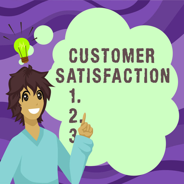 Κείμενο γραφής Ικανοποίηση πελατών, Επιχειρηματική έννοια Υπέρβαση προσδοκιών καταναλωτών Ικανοποίηση έναντι υπηρεσιών - Φωτογραφία, εικόνα