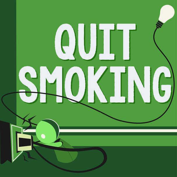 Texte manuscrit Cessez de fumer, Concept d'entreprise Arrêter ou cesser de consommer du tabac - Photo, image