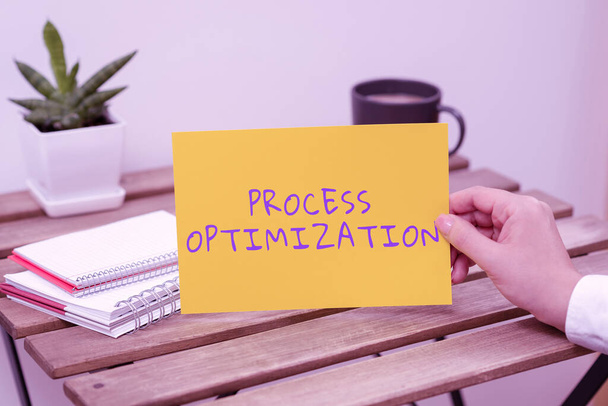 Käsiala teksti Prosessin optimointi, Käsitteellinen kuva Organisaatioiden tehokkuuden parantaminen Maksimoi Throughput - Valokuva, kuva