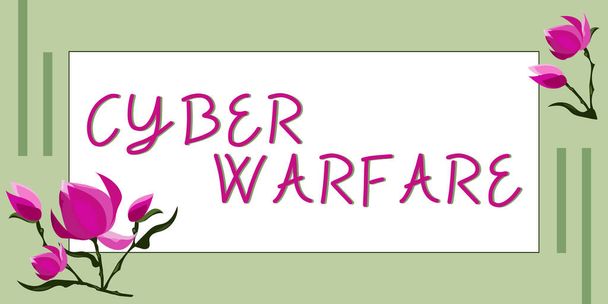 Exibição conceitual Cyber Warfare, conceito de negócio Virtual War Hackers System Attacks Digital Thief Stalker - Foto, Imagem