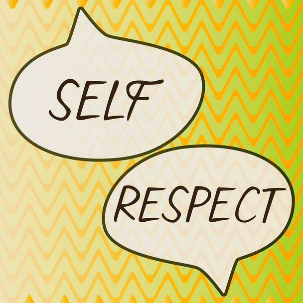 Teksten weergeven Zelfrespect, Zakelijk overzicht Trots en vertrouwen in jezelf Kom voor jezelf op - Foto, afbeelding