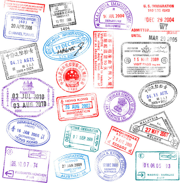 Timbres de passeport - Vecteur, image