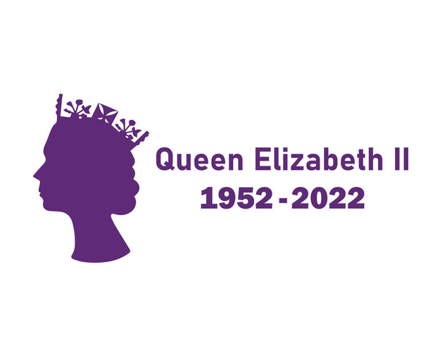 Elizabeth Queen 1952 2022 Purple Face Portrait Reino Unido National Europe País Vector Ilustración Diseño abstracto - Vector, imagen