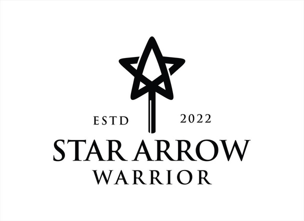 Flèche étoile avec flèche et logo Star design vintage. - Vecteur, image