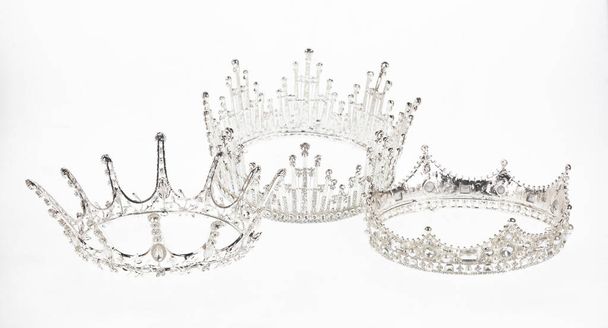 three crowns isolated on white background - Photo, Image