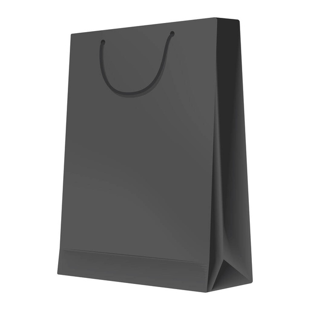 černá nákupní taška mockup ikona - Vektor, obrázek