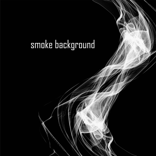 Abstract smoke isolated on black background. Vector illustration - Vektor, Bild