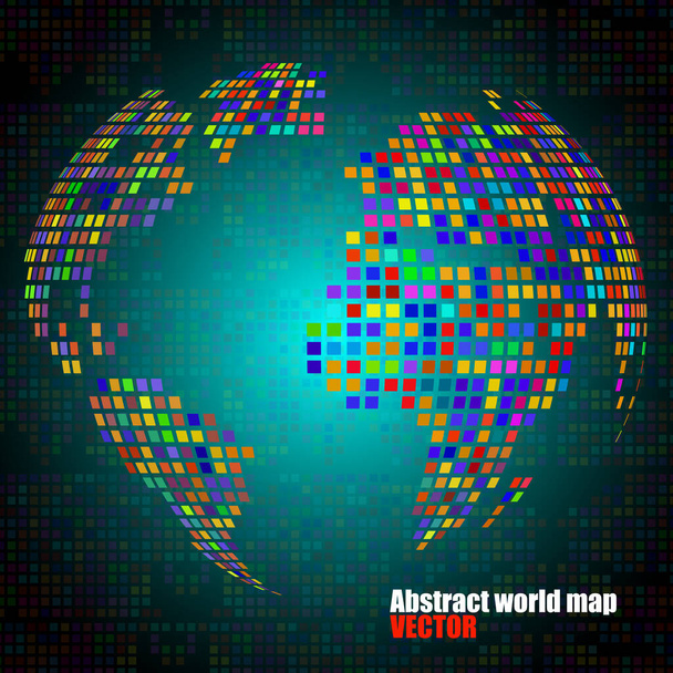 Streszczenie ziemi globu z kolorowymi pikselami. Ilustracja wektora - Wektor, obraz