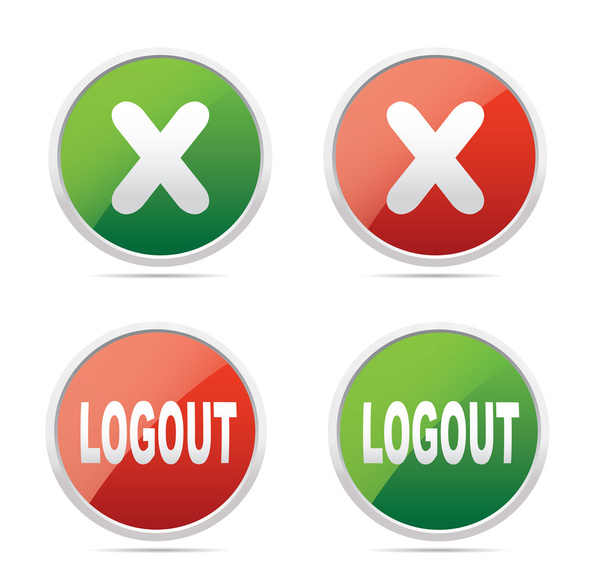Cancel and logout icon - Vector, imagen