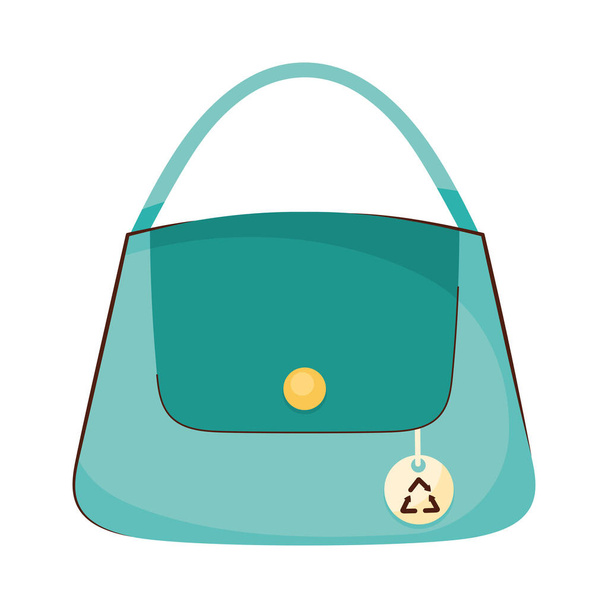 elegant handbag ecology fashion icon - Vector, Image