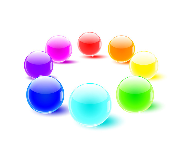 Color balls perspective - Vector, Image