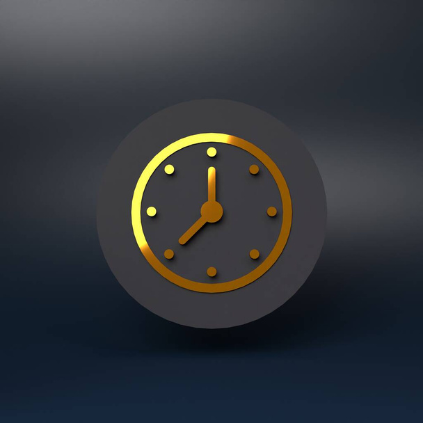Clock icon. 3D rendering illustration. - Photo, Image