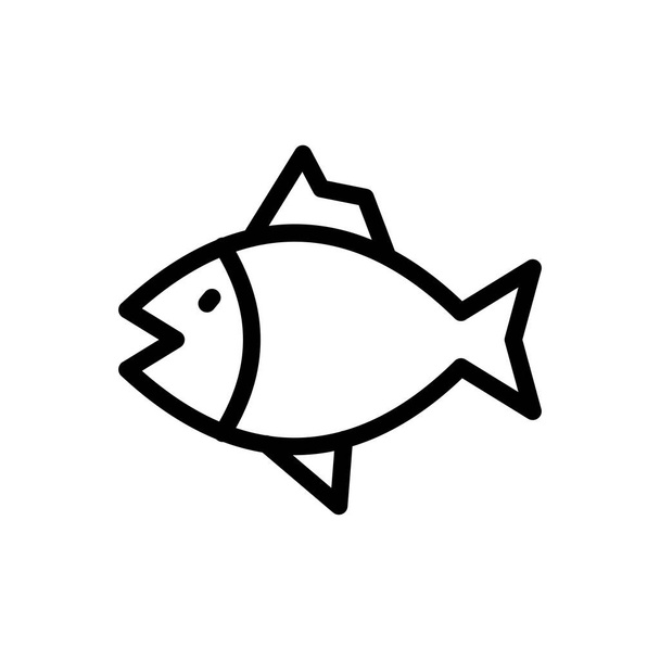 Şeffaf bir arkaplanda balık vektör çizimi. Konsept ve grafik tasarım için ince çizgi simgesi.. - Vektör, Görsel