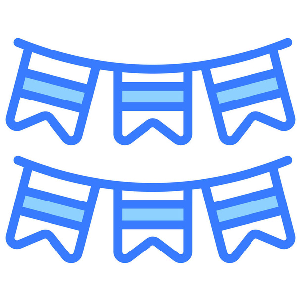 Indiase decoratie blauwe omtrek pictogram, geïsoleerde vector ontwerp - Vector, afbeelding
