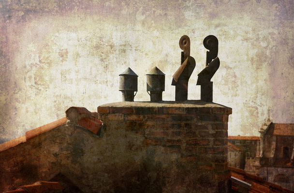 Chimney with pipes - Photo, Image