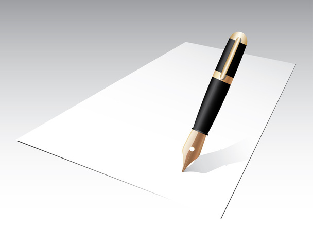 Blank paper with pen - Διάνυσμα, εικόνα