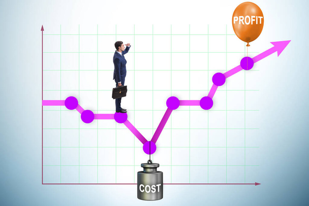 Chart with profit and cost and the businessman - Photo, Image