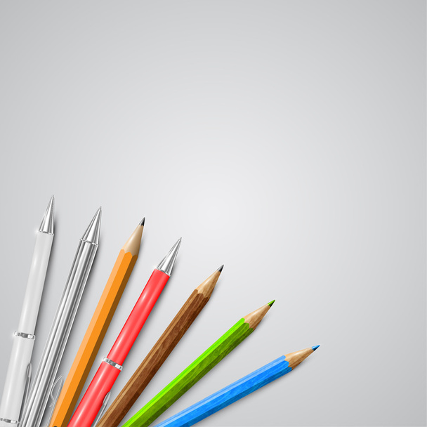 Ensemble de crayons et stylos
 - Vecteur, image