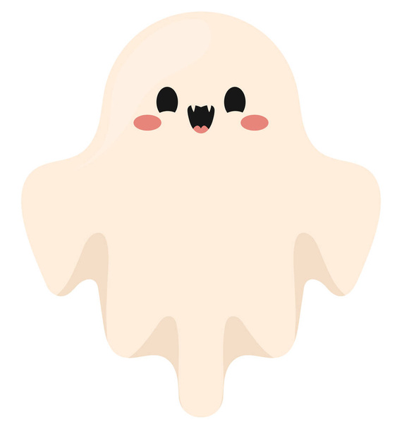 cute ghost illustration over white - ベクター画像